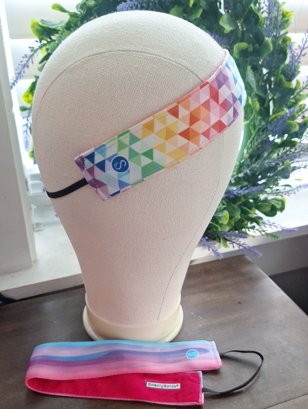 Sweaty Bands Rainbow Geometric And Stripe Headbands Set Of 2